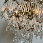 Art Nouveau Stijl Kroonluchter Hanglamp Vintage Staafjes Lamp Kristal Swarovski thumbnail 8