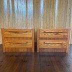 Set/2 Vintage Grenen Nachtkastjes / Ladekastjes thumbnail 3