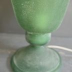 Vintage Italiaanse Groene Glazen Murano Scavo Lamp thumbnail 10