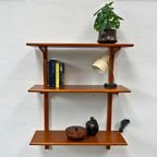 Vintage Wandrek Geheel Van Kersenhout - 3 Planken thumbnail 9