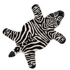 Vloerkleed Zebra 60X90 Cm Zwart Wit Wol - Clayre En Eef - Dieren Tapijt thumbnail 2