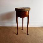 Antiek Frans Louis Xv Tafel Met Marmer Blad thumbnail 3