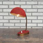 Jaren '50 Bureaulamp Rood / Messing thumbnail 3