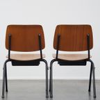 Set Van 2 Mooie Vintage Jaren ’60 Dutch Design Marko School/Kantine/Eetkamerstoelen thumbnail 4