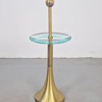 Vintage Fontana Arte Side Table Messing Glas 1960 Italy thumbnail 2