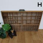 Brocante, Bruine Antieke Houten Letterbak, Wanddecoratie H thumbnail 2