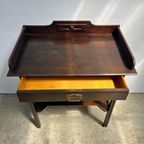 Vintage Tafeltje In Art Deco Stijl In Donker Gebeitst Hout thumbnail 4