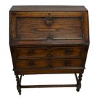 Antieke Secretaire Met Gedraaide Poten Jaren 50 Design thumbnail 23