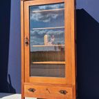 Antieke Vintage Eiken Vitrinekast, Art Deco Style, Kast thumbnail 20