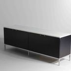 Vintage Mid-Century Zeldzaam Dressoir In Hout En Marmer Van Florence Knoll thumbnail 2