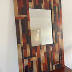 Unieke Spiegel. Deens Design Spiegel. Mid Century Stalen Spiegel. Zeldzame Spiegel thumbnail 10