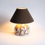 Studio Ceramic Table Lamp With Leaves, France 1960S thumbnail 19
