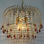 2 Beschikbaar ! Xl Murano Bruine Heldere Teardrop Kroonluchter Hanglamp thumbnail 6