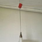Vintage Opaline Design Hanglamp Rood Wit thumbnail 9