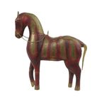 Vintage Houten Marwari Paard Koper Messing Beeld Sculptuur 31Cm thumbnail 6