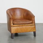 Unieke, Tijdloze Vintage Schapenleren Art Deco Design Fauteuil Van Bart Van Bekhoven thumbnail 12
