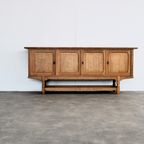Brutalist Dressoir | Eiken | Sideboard | Jaren 60 | Deens thumbnail 4