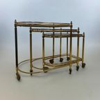 Set Van 3 Vintage Nesting Roltafeltjes / Tables / Barcart thumbnail 3