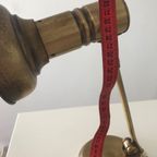 Vintage Metalen Bureaulamp Goudmessing Kleur thumbnail 8