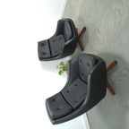 Zwarte Skai Kunstleder Draaifauteuil Uit Zweden thumbnail 5