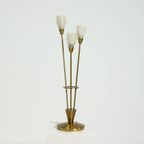 Brushed Brass And Glass Table Lamp Germany 1970S thumbnail 6
