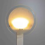 Postmoderne Memphis Stijl "Sunset" Dimbare Stalamp In Glas En Wit Metaal, Italië 1980S thumbnail 12