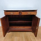 Vintage Frans Dressoir Commode Ladekast Badkamermeubel Met Marmer Blad 301 thumbnail 11