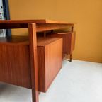 Vintage Design Teak Fineer Bureau, Desk, Divider, Werkplek thumbnail 9