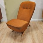 Vintage Theo Ruth Congo Fauteuil Stoel Oranje thumbnail 3