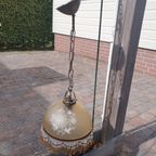 Vintage - Hanglamp - Glazen Hanglamp - Okergeel - Kralenrand thumbnail 7