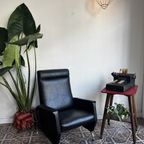 Mid-century Fauteuil 🖤 Zwarte Skai thumbnail 3