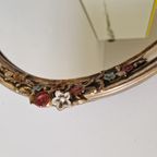 Ovale Spiegel Met Bloemen Kuif Versiersel Vintage Spiegel thumbnail 3