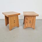 Vintage Eetkamer Set Schragentafel Bank Stoelen Krukken ´60 thumbnail 21