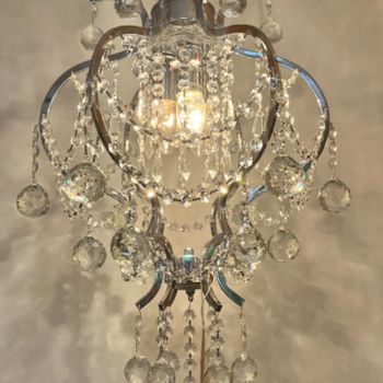 Vintage Hanglamp Kristallen Kroonluchter Spectra Kristal Ballen