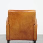 Strakke, Karakteristieke En Tijdloze Vintage Schapenleren Design Armchair thumbnail 10