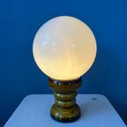 Vintage West-Duitsland Keramische Tafellamp In Donkergele Kleur / Retro Glazen Bureaulamp thumbnail 4