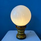 Vintage West-Duitsland Keramische Tafellamp In Donkergele Kleur / Retro Glazen Bureaulamp thumbnail 4