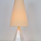 Vintage Geometrische Tafellamp Keramiek ’70 Teepee Lamp Wit thumbnail 13