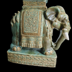 Vintage Design Tafel Olifant (en) Salontafel, Sidetable Olifanten Van Keramiek Zeegroen En Turquoise. thumbnail 7