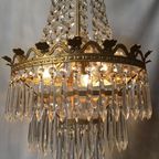 Zakkroonluchter Hanglamp Frans Kristal Vintage Goud thumbnail 16