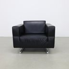 Lounge Chair In Leather And Chrome By Molinari, 1990S thumbnail 3