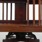 Zeer Mooie Grote Antieke Houten Engelse Boekenmolen Met Een Cast Iron Base thumbnail 9