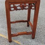Oosterse Houten Bijzettafel Nachtkastje Plantentafel thumbnail 5