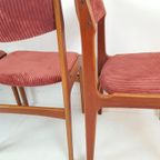 8 Vintage Deense Erik Buch Stoelen | Nieuw Gestoffeerd Roze thumbnail 16