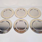 6 X Vintage Inox Borden Met Vergulde Rand “tuttogold Italy thumbnail 4