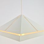 Vintage Hanglamp Dijkstra Lamp Metaal Pyramide 1970 Vierkant thumbnail 8