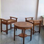 Set Of Two Low Chairs And Coffee Table From The Amsterdam School/ Art Deco Circa 1930s. thumbnail 19