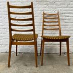 6X Vintage Houten Eetkamerstoelen Met ‘Ladder’ Rugleuning thumbnail 5