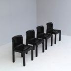 Italian Black Plastic Chairs, Model 4875 Attributed To Carlo Bartoli For Kartell, 1970S thumbnail 5