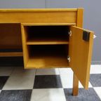 Large Blonde Wood Desk 1960S thumbnail 11